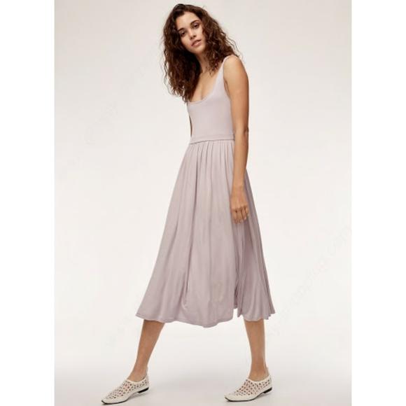 Aritzia Wilfred Assonance Dress Lilac Fog LG, NWOT - Picture 2 of 4